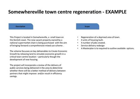 Somewhereville town centre regeneration - EXAMPLE