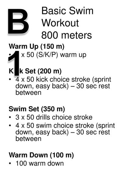 Basic Swim Workout 800 meters
