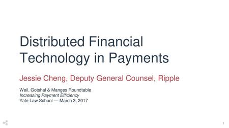 Distributed Financial Technology in Payments