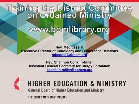 Training the District Committee on Ordained Ministry