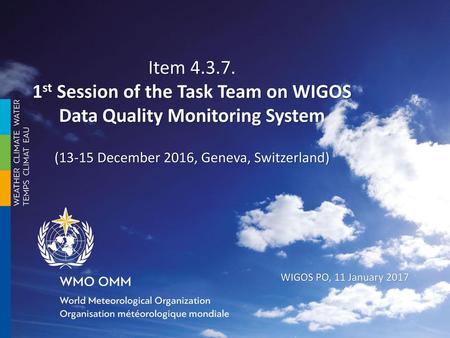 1st Session of the Task Team on WIGOS Data Quality Monitoring System