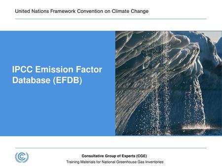 IPCC Emission Factor Database (EFDB)
