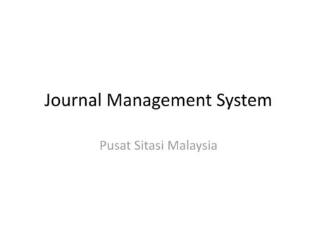 Journal Management System