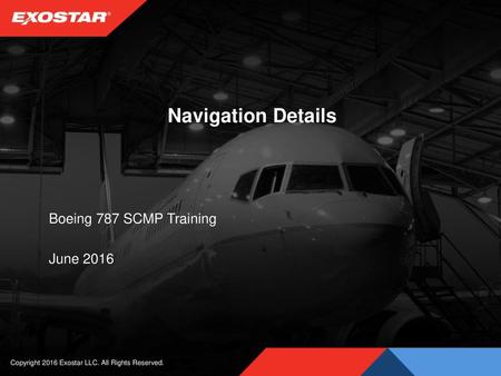 Boeing 787 SCMP Training June 2016