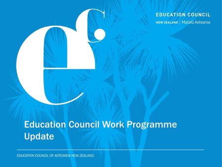 Education Council Work Programme