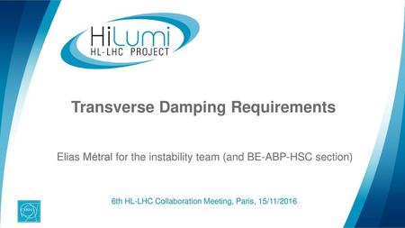 Transverse Damping Requirements