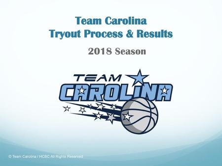 Team Carolina Tryout Process & Results