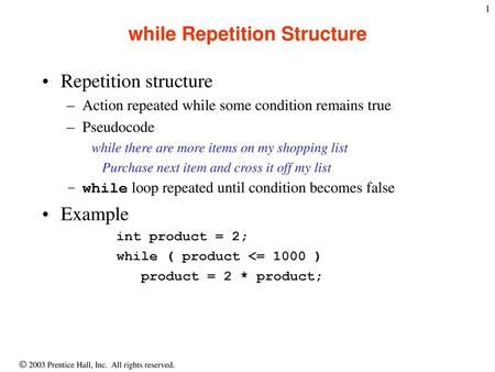 while Repetition Structure