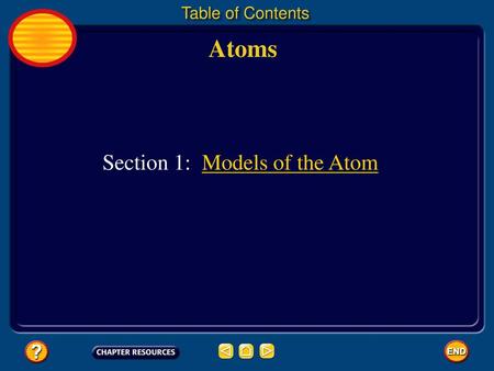 Table of Contents Atoms Section 1: Models of the Atom.
