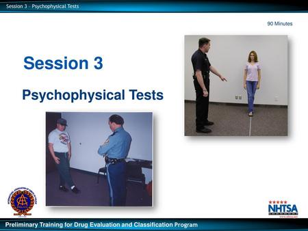 90 Minutes Session 3 Psychophysical Tests.