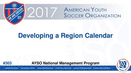 Developing a Region Calendar