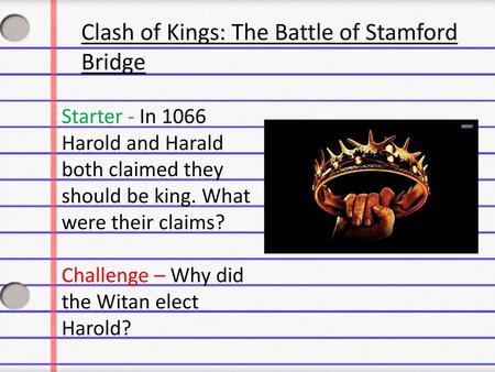 Clash of Kings: The Battle of Stamford Bridge