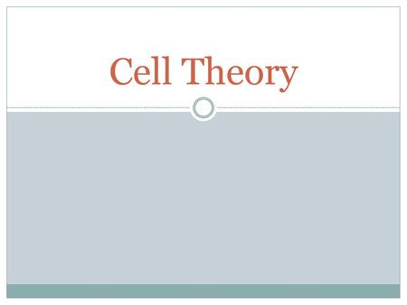 Cell Theory Explain to students that to start the study of cells we have to learn about the foundations of cells and how they were discovered, as well.