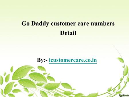 Go Daddy customer care numbers Detail