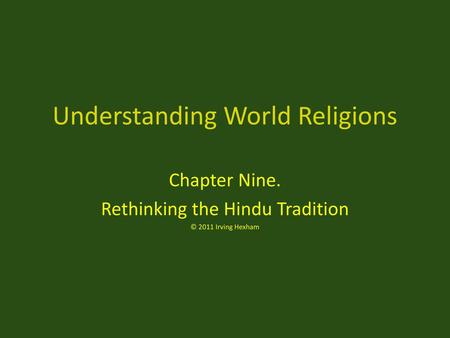 Understanding World Religions