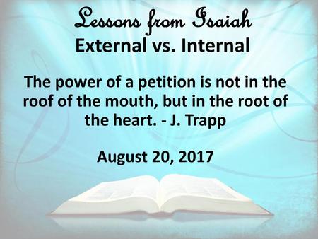 Lessons from Isaiah External vs. Internal