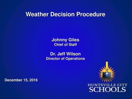 Weather Decision Procedure Director of Operations