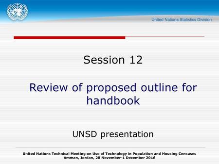 Review of proposed outline for handbook