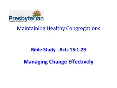 Maintaining Healthy Congregations