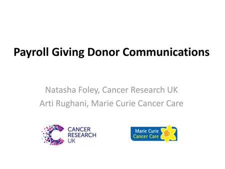 Payroll Giving Donor Communications