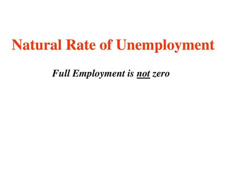 Natural Rate of Unemployment