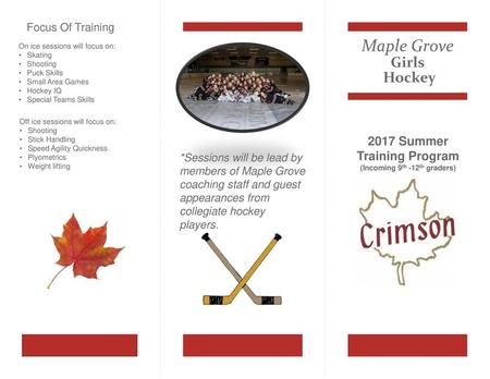 2017 Summer Training Program (Incoming 9th -12th graders)