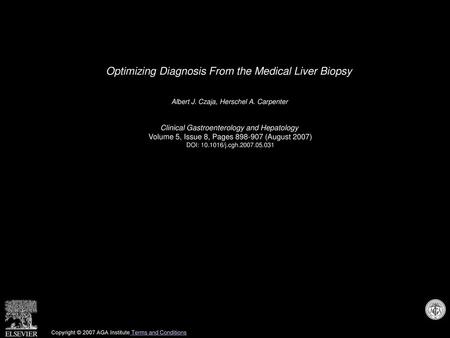 Optimizing Diagnosis From the Medical Liver Biopsy