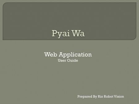 Web Application User Guide
