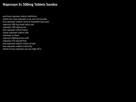 Naprosyn Ec 500mg Tablets Sandoz