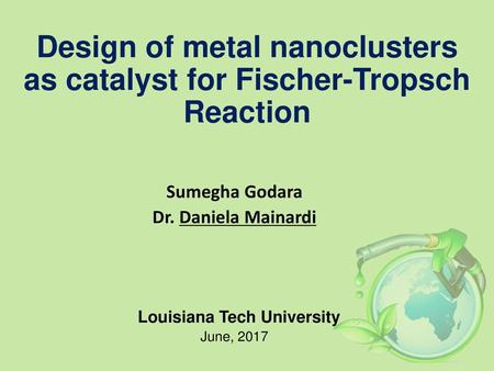 Design of metal nanoclusters as catalyst for Fischer-Tropsch Reaction