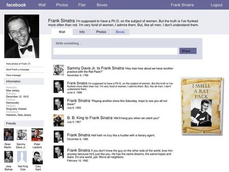 facebook Wall Photos Flair Boxes Frank Sinatra Logout