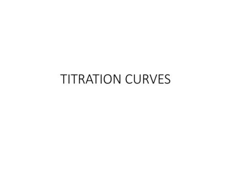 TITRATION CURVES.