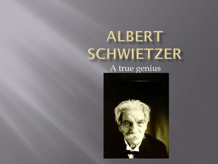 Albert Schwietzer A true genius.