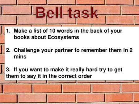 Bell task Bell task Keyword memory wall
