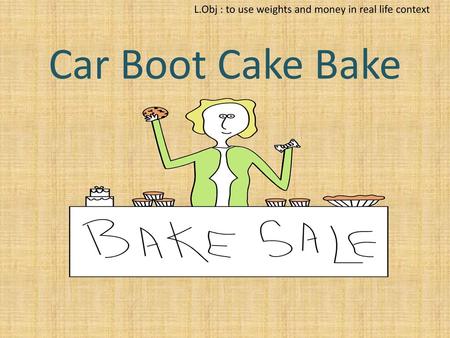 Car Boot Cake Bake.