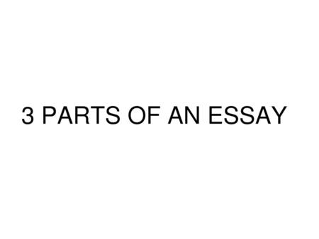 3 PARTS OF AN ESSAY.