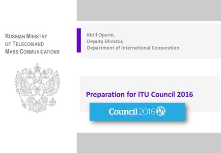 Preparation for ITU Council 2016