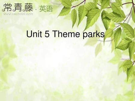 Unit 5 Theme parks.