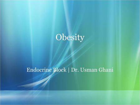 Endocrine Block | Dr. Usman Ghani