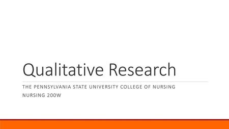 The Pennsylvania state university college of nursing Nursing 200w