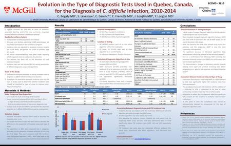 Evolution in the Type of Diagnostic Tests Used in Quebec, Canada,