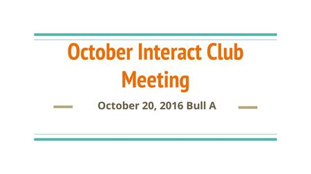 October Interact Club Meeting