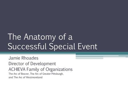 The Anatomy of a Successful Special Event