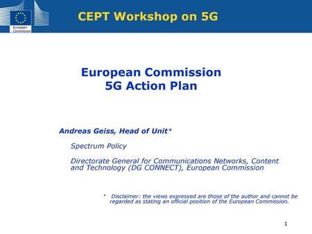 European Commission 5G Action Plan