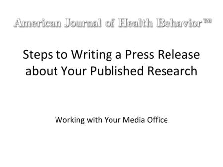 What is a “press release”?