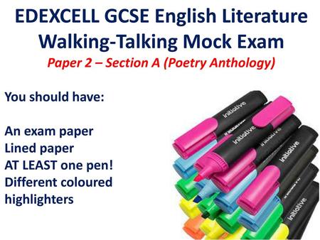 EDEXCELL GCSE English Literature Walking-Talking Mock Exam