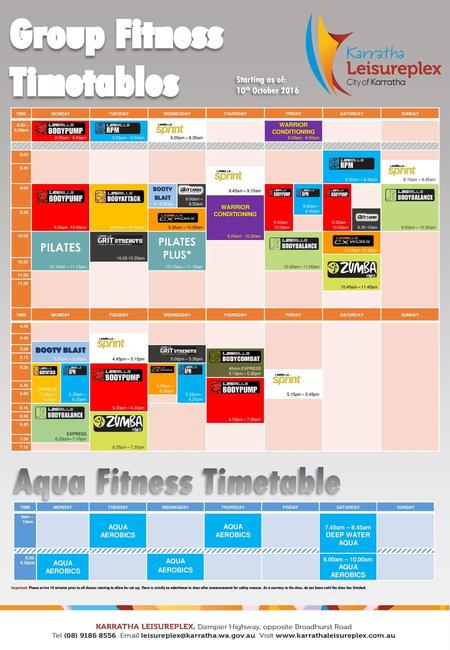 Group Fitness Timetables