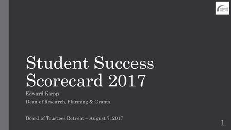 Student Success Scorecard 2017