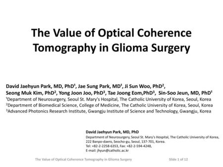 The Value of Optical Coherence Tomography in Glioma Surgery
