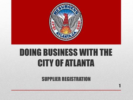 DOING BUSINESS WITH THE CITY OF ATLANTA